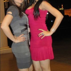 Hot pink fuchsia Bebe party dress